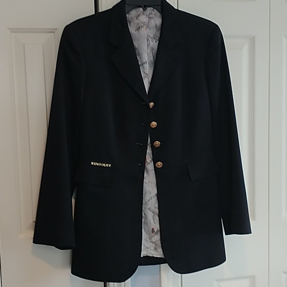 Kentucky  Kentucky Derby Riding Jacket Blazer Black Horses M